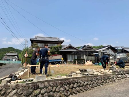 津市で駐車場の建設工事